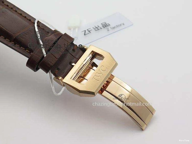 MIROTIME 0414 Portuguese IW371415 ZF 1:1 Best Edition RG Black dial On Brown Leather Strap A Modern 7286